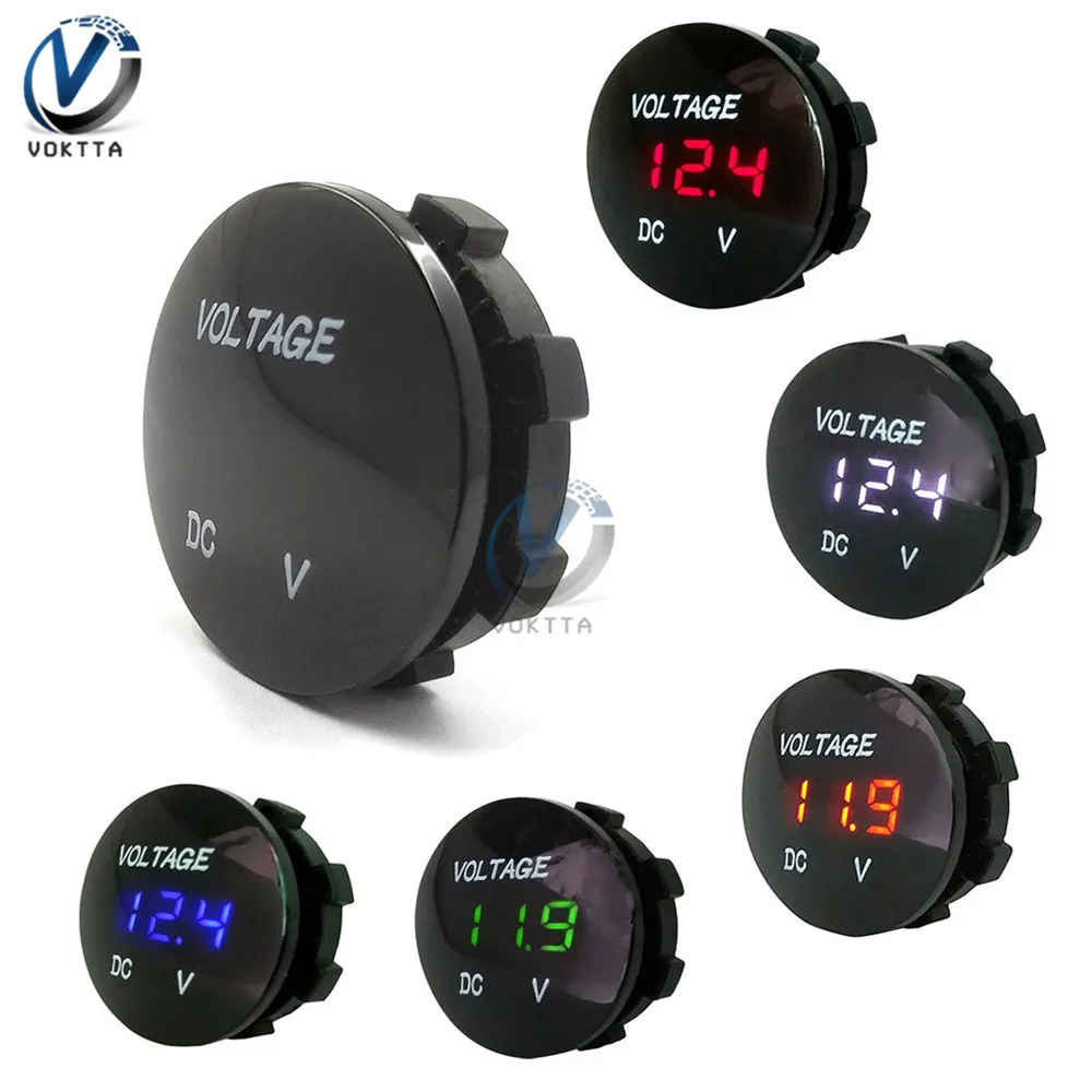 3 битный цифровой вольтметр постоянного тока 5в 48в Круглый Водонепроницаемый