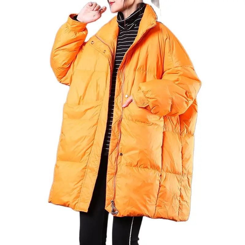

M.Y.FANTASY 2021 Loose Puffer Down Jacket Women Hooded Winter 90% White Duck Down Coat Thick Fashion Casual Feather Parkas Femal