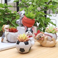 hot sale cartoon animal fleshy flower pot cute dog plant container desktop micro landscape decoration