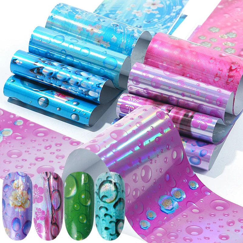 

Nail Art Sticker Mixed 16 Designs Waterdrop Foil for Nail Slider Holographic Bubble 3D Trnasfer Sticker Sets Accessories