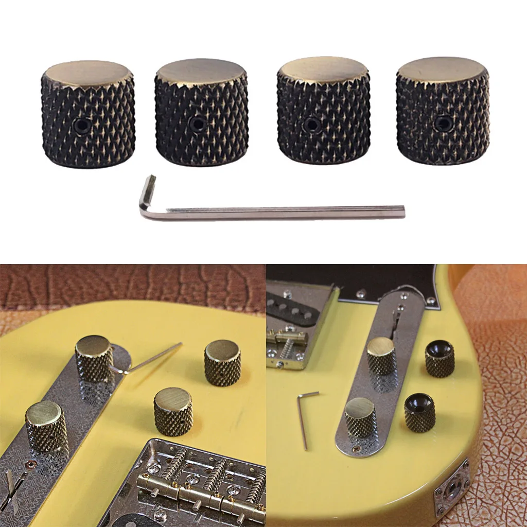 4 stücke bronze farbe metall flache top tone volume knob für e gitarre free global shipping