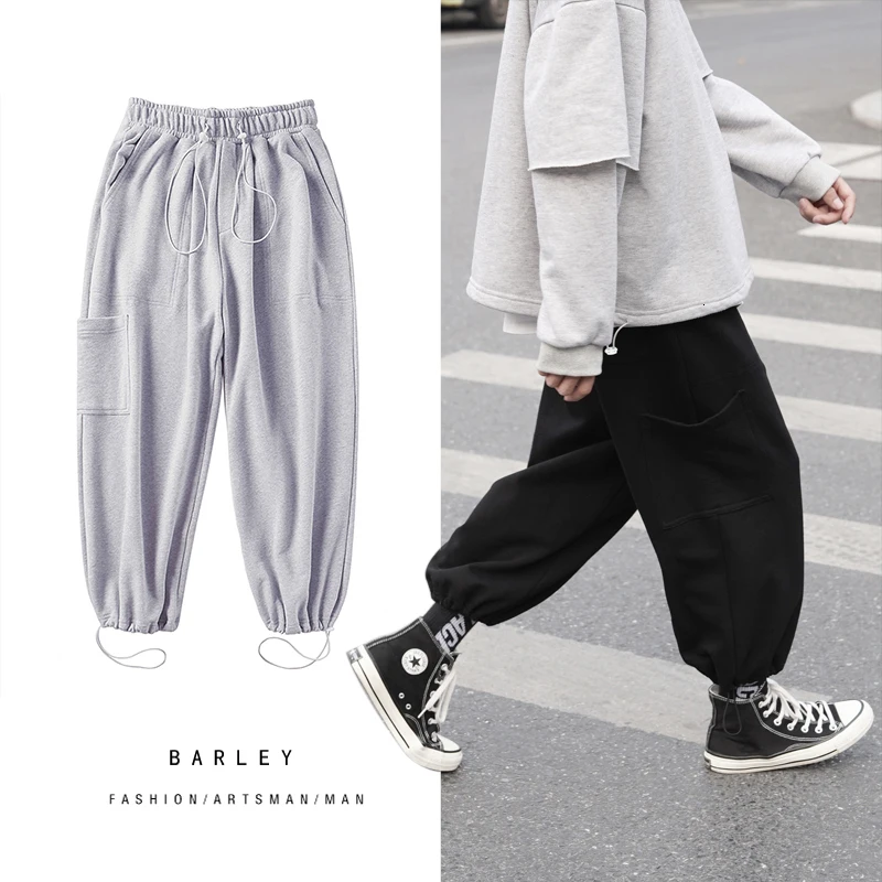 Autumn Joggers Pants Men Fashion Solid Color Casual Straight Pants Man Sweatpants Streetwear Hip Hop Loose Men Track Pants Male