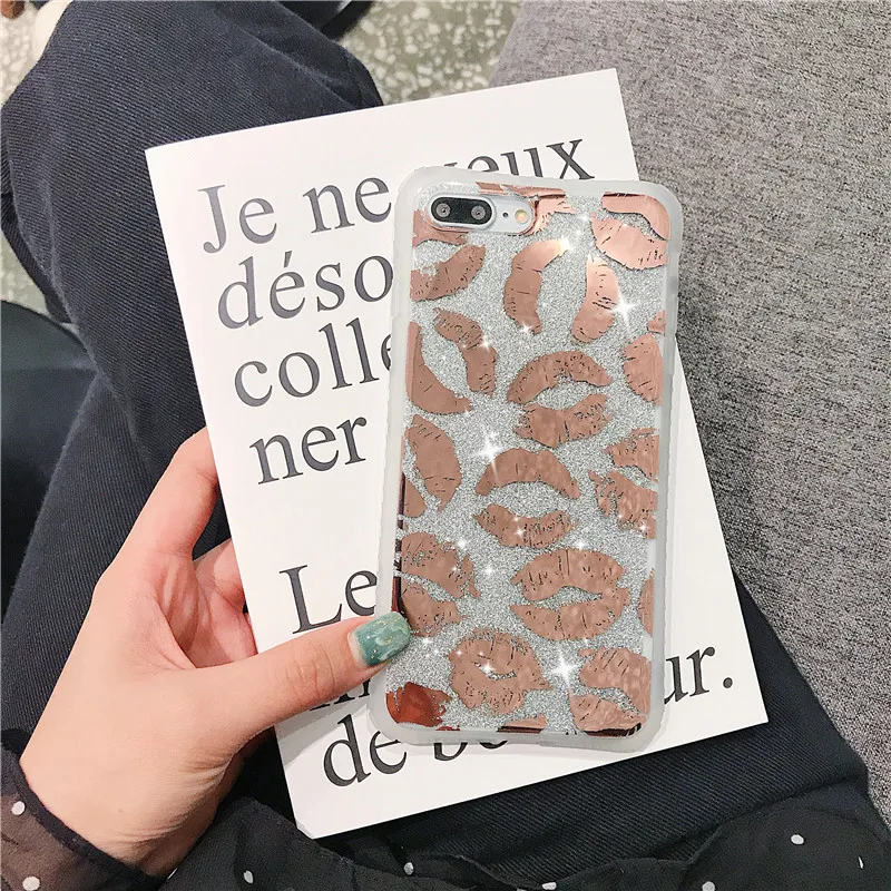 Мобильный телефон сумки для iPhone 6 6S 6Plus Plus 7 8 X XS Max блестящий розовый чехол