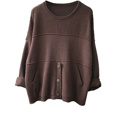 Autumn Sweater Women Retro Loose Knitting Pullovers 2019 New Ladies Tops O-Neck Long-sleeved Casual Vintage | Женская одежда