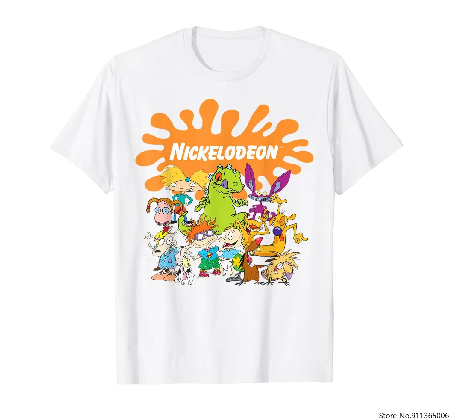 Nickelodeon логотип герои группы выстрел Футболка с рисунком|Мужские футболки| |