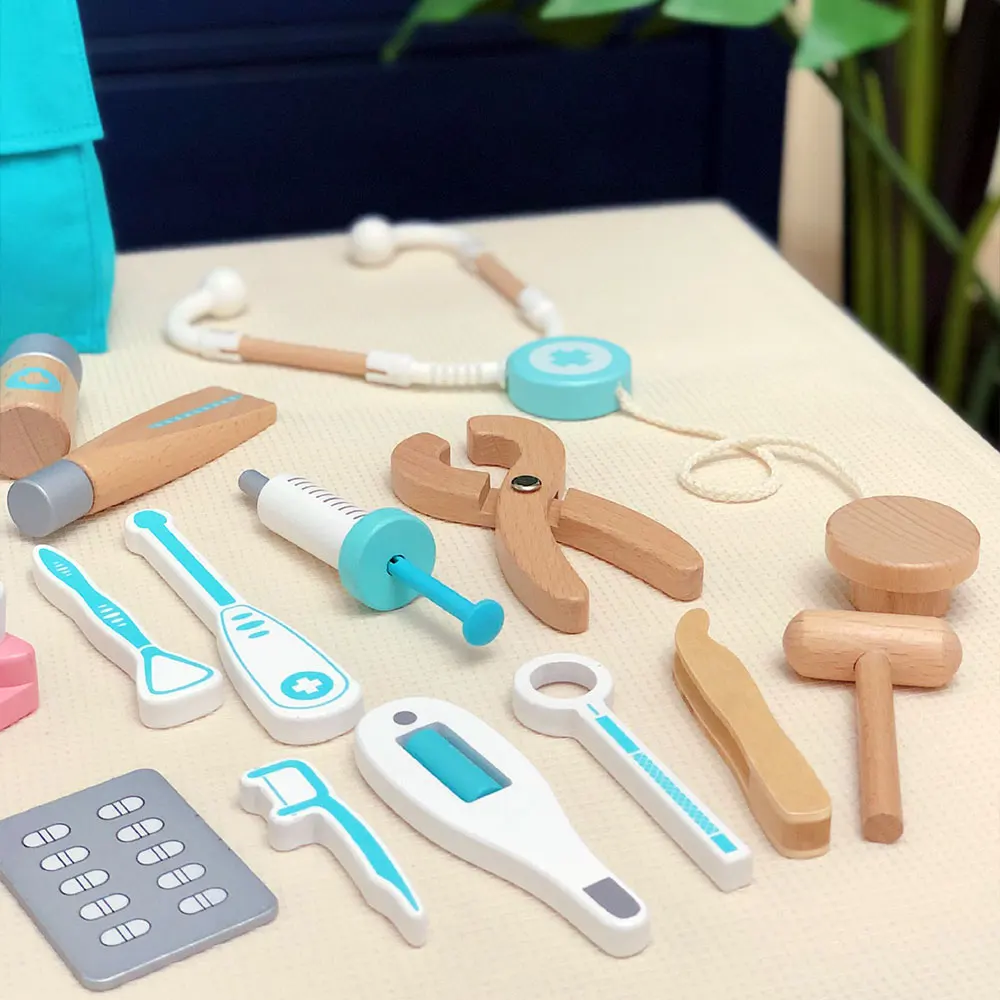 18 шт. детская деревянная игрушка стетоскоп|Наборы доктора| |