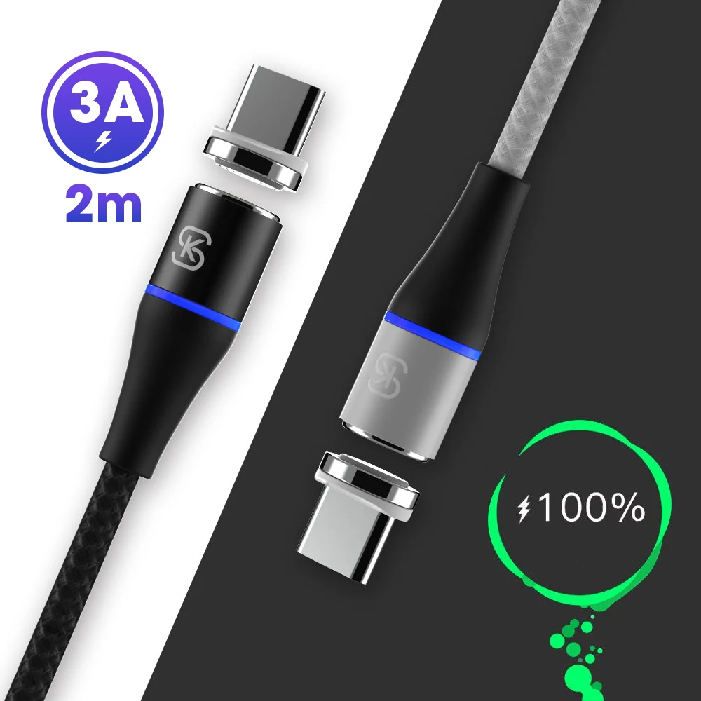 Магнитный кабель SIKAI 1 5 м 2 USB C Micro Type быстрая зарядка магнитное зарядное