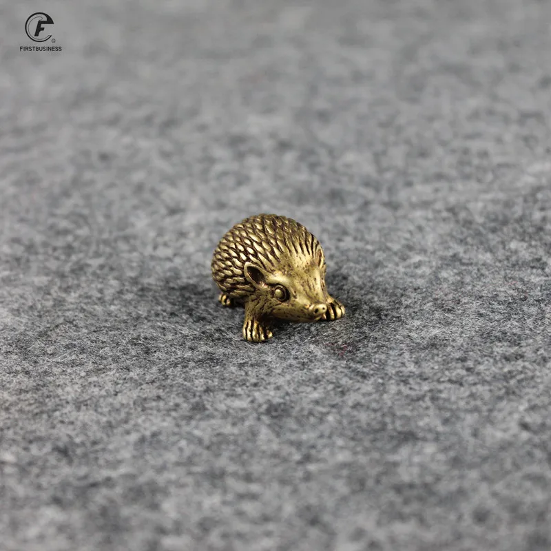 Медный ежик маленькие украшения твердая латунь антикварная скульптура