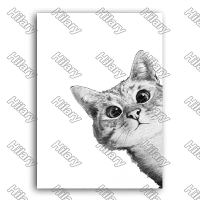 

Posters Nordic-Style-Lovely-Black-White-Cats Canvas Painting Minimalism Posters and Prints Wall Art Pictures Decoration for Livi