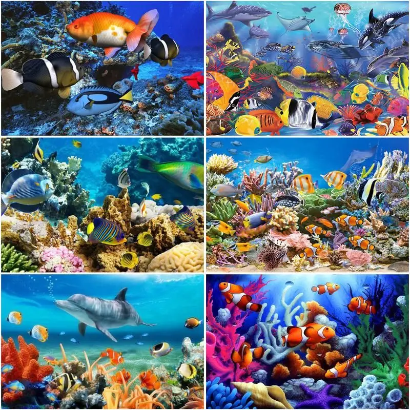CHENISTORY живопись маслом по номерам подводный мир животные ручная роспись подарок Diy фотографии по номерам Nemo рисунок на холсте Home D