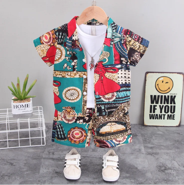 

Boys Summer Clothes Sets Children Fashion Cotton Sleeveless Shirts Shorts 2pcs Tracksuits For Baby 1 To 5 Years Toddler Outfits