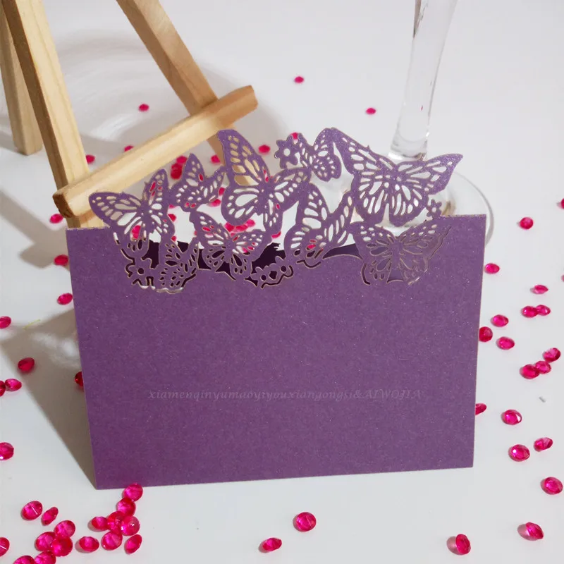 10/50 шт именные карточки лазерная резка Место карточка сопровождения в форме