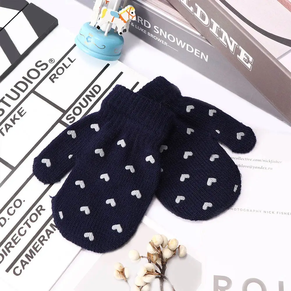 Милые детские варежки зимние вязаные перчатки для мальчиков и девочек мягкие