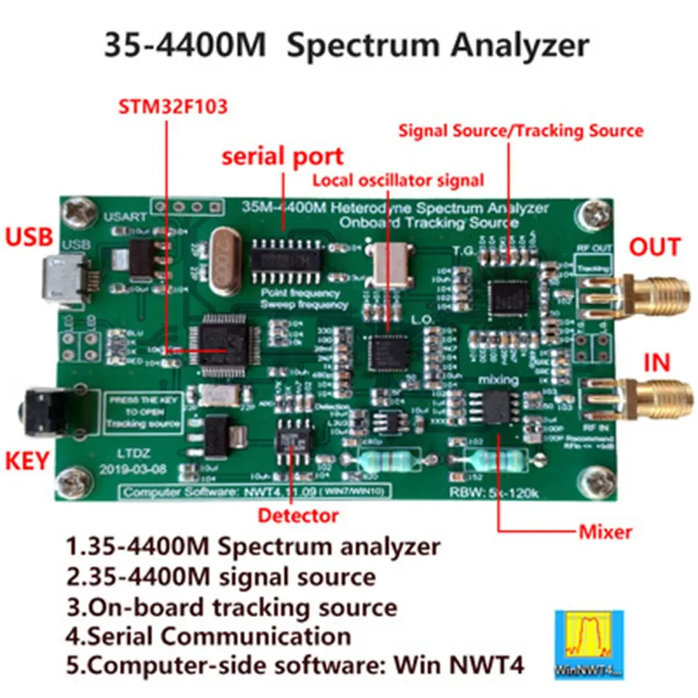 Анализатор спектра USB LTDZ_35 4400M_Spectrum источник сигнала с модулем источника слежения