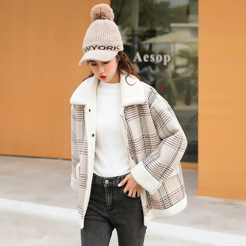 

Winter Coat Lamb Hair Female Winter Overcoat 2019 New Warm Thicken Short Jacket Women Outwear Cotton Womens Clothing Plus Size