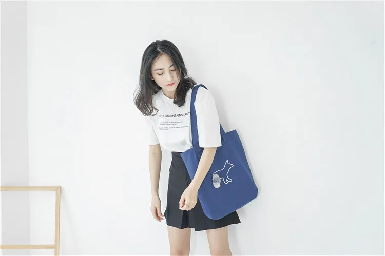 

Fashion Casual Ladies Canvas Shoulder Bags Embroidery Casual Women Animal Prints Wild Student Solid Womens Bags Handbags