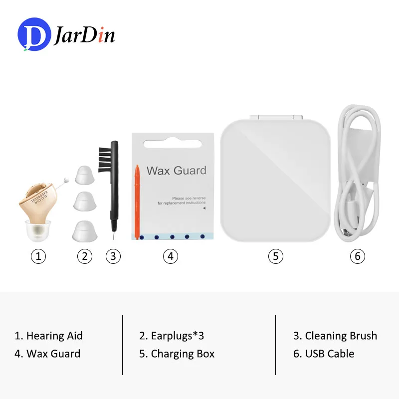 

Rechargeable Hearing Aids Invisible Digital Hearing Aid 6 Channels 8 Bands USB Sound Amplifier For Deafness/Elderly Adjustable
