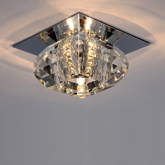 

Embedded creative TV background wall ox eye ceiling porch corridor square small crystal LED spotlight