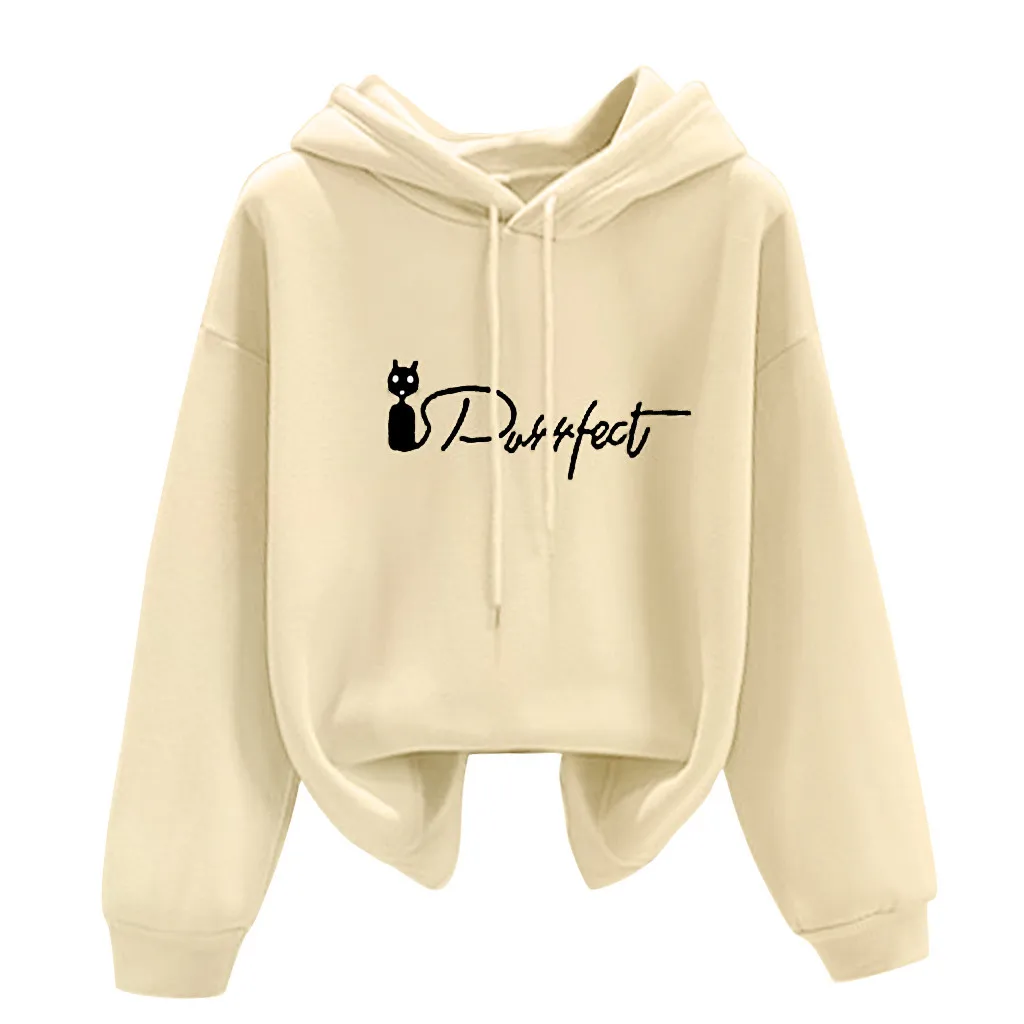 Милые стильные осенние толстовки для девочек кашемировый топ с капюшоном