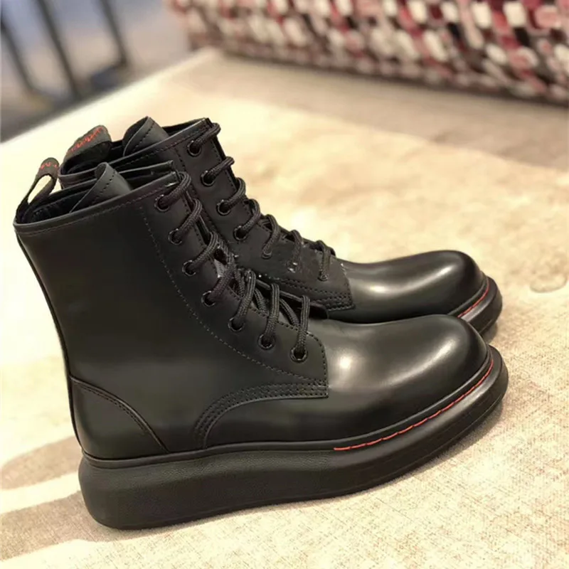 2019 женские ботинки Botines Mujer Цвет черный белый на плоской подошве со шнуровкой