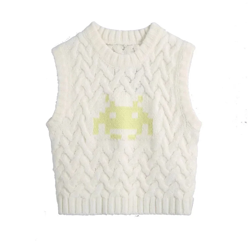 

Женский элегантный бежевый Трикотажный жилет с круглым вырезом, осень 2021, Модный женский жилет без рукавов, Женская Повседневная однотонна...