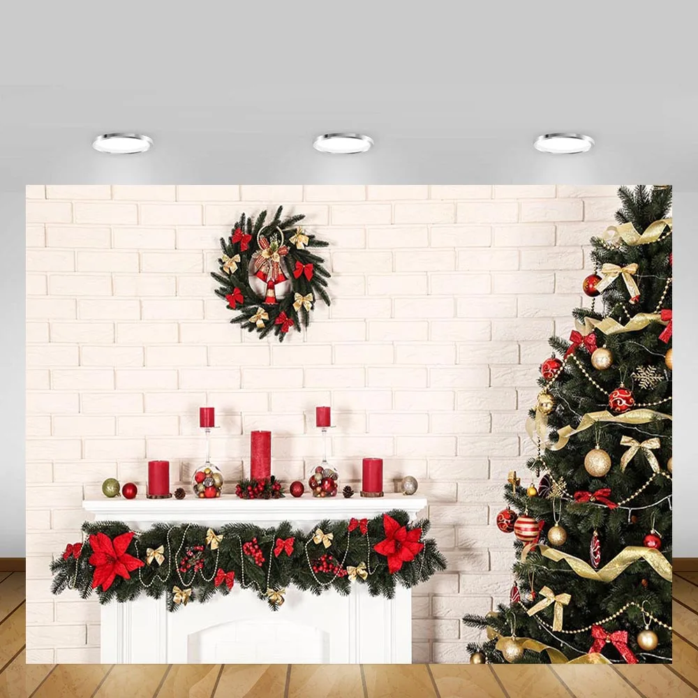 

Фон Mehofond Рождественская елка белый камин текстура кирпичная стена детская фотография Фон Фотостудия Декор реквизит