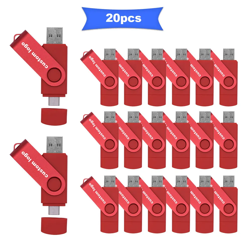 Флешка USB Type C 20 шт./лот флеш накопитель на 16 ГБ 32 4 8 64 U диск для