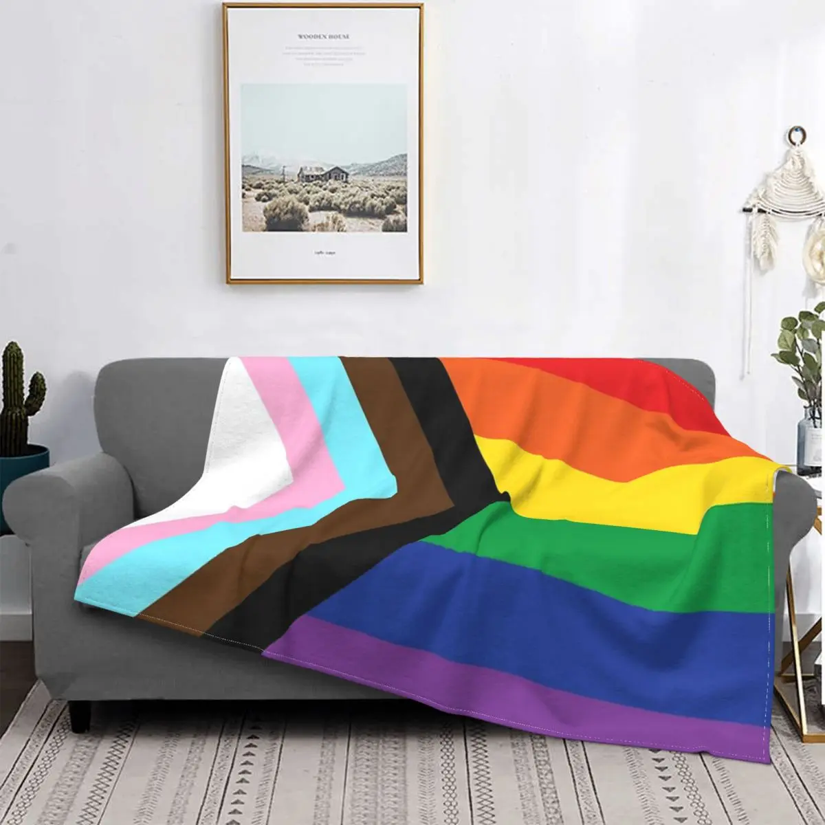 

Progress Pride Blanket Bedspread Bed Plaid Bedspread Sofa Blanket Anime Blanket Blankets For Bed