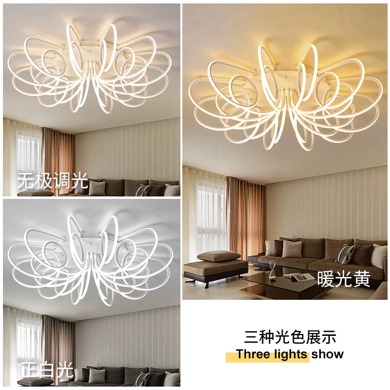 New Nordic LED chandeliers can be used in modern living room bedroom dining aisles with suspended acrylic dimming chandeliers