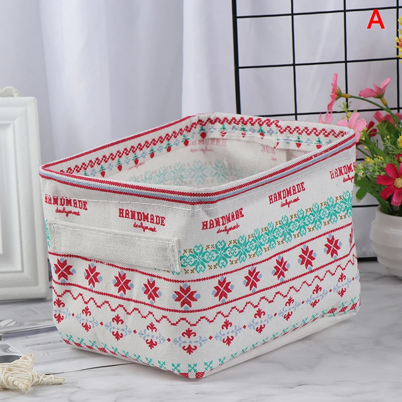 Коробка для хранения разного белья корзина нижнего с принтом из хлопка и льна