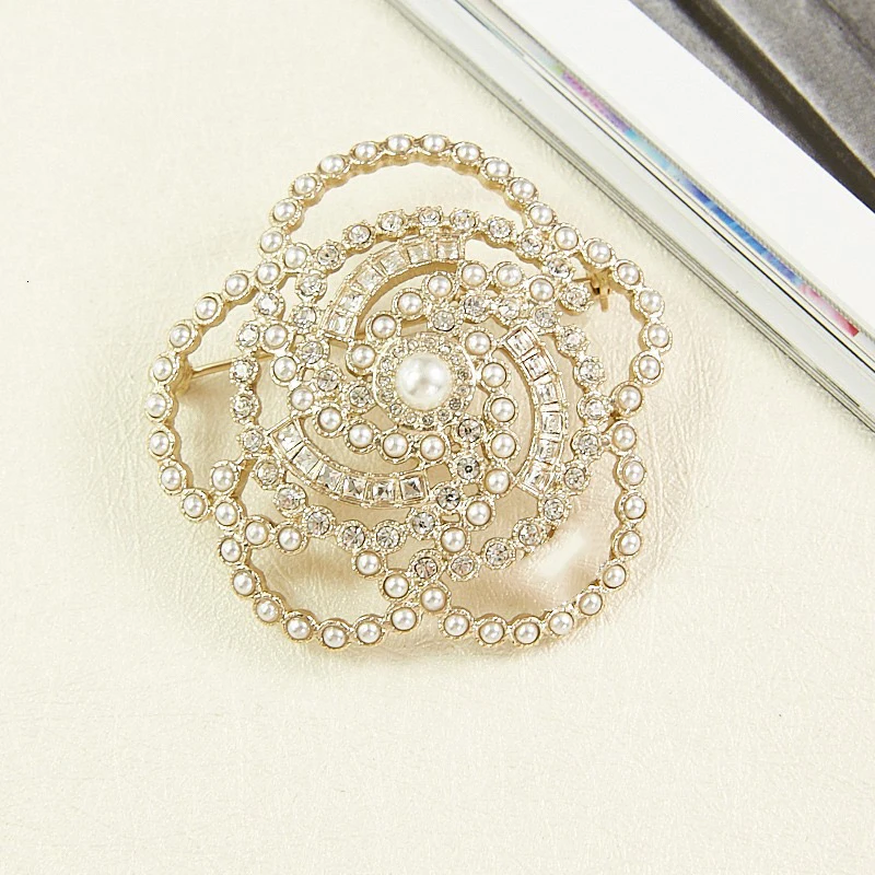 

Brand Fashion Jewelry Vintage Style Sunflower Brooch Party Sweater Brooche Flower Pearl Fashon Camellia Brooches