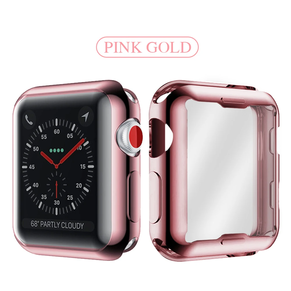 Тонкий чехол для часов для Apple Watch корпус 5 4, версия 1, 2, 3, ремешок 42 мм, 38 мм, версия мягкий прозрачный TPU Экран протектор для наручных часов iWatch, 44 мм 40 мм аксессуары