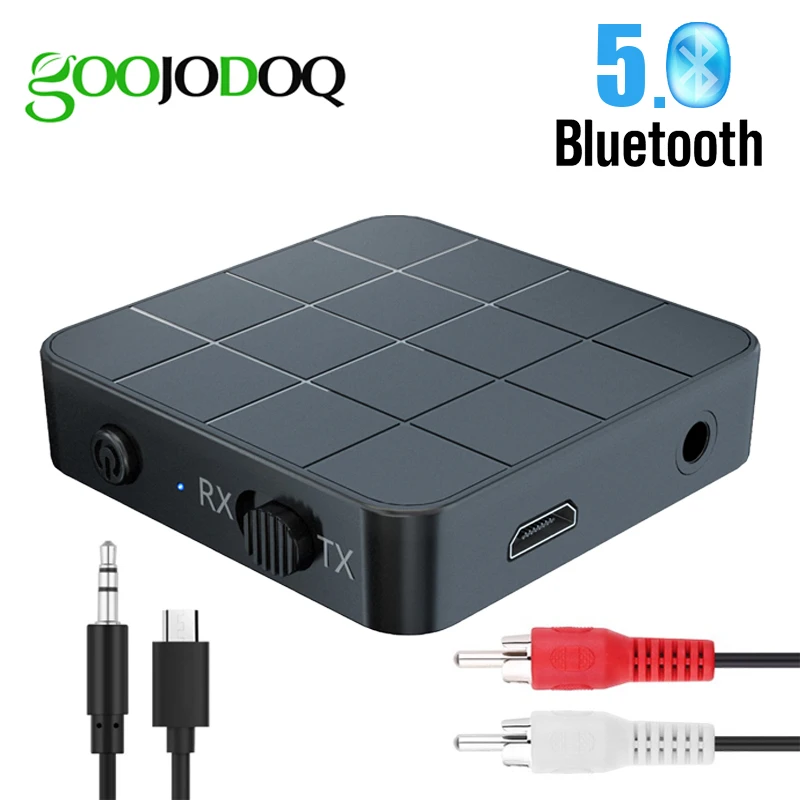 Bluetooth приемник передатчик 2 в 1 RCA 3,5 мм AUX Jack, включающим в себя гарнитуру блютус и флеш-накопитель USB 5,0 аудио стерео Беспроводной адаптеры для автомобиля ТВ ПК