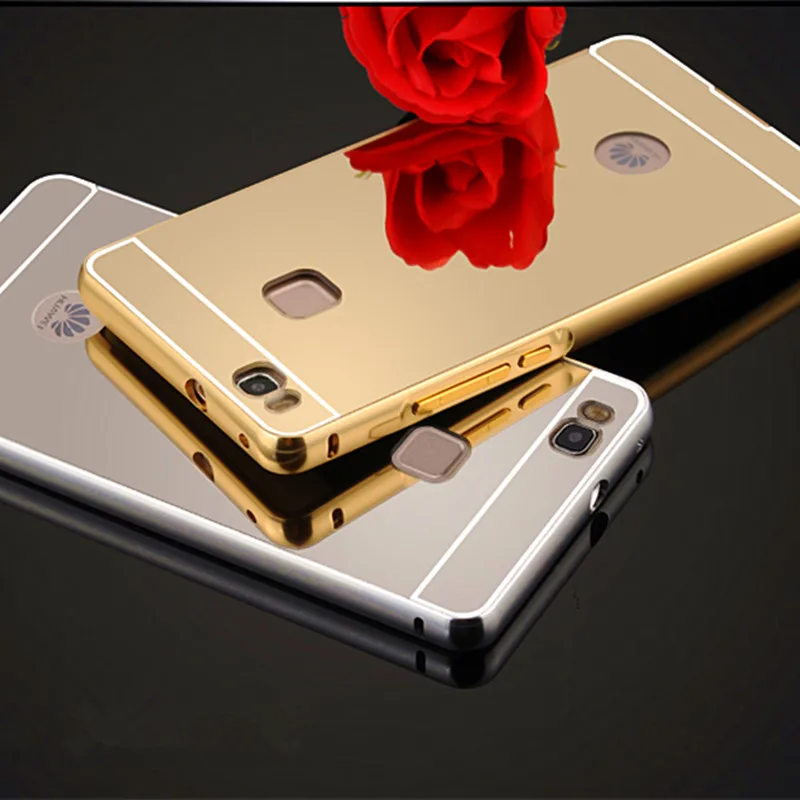 Чехол для Huawei P9 Lite зеркальный мини-чехол P9lite чехлы телефонов с алюминиевой