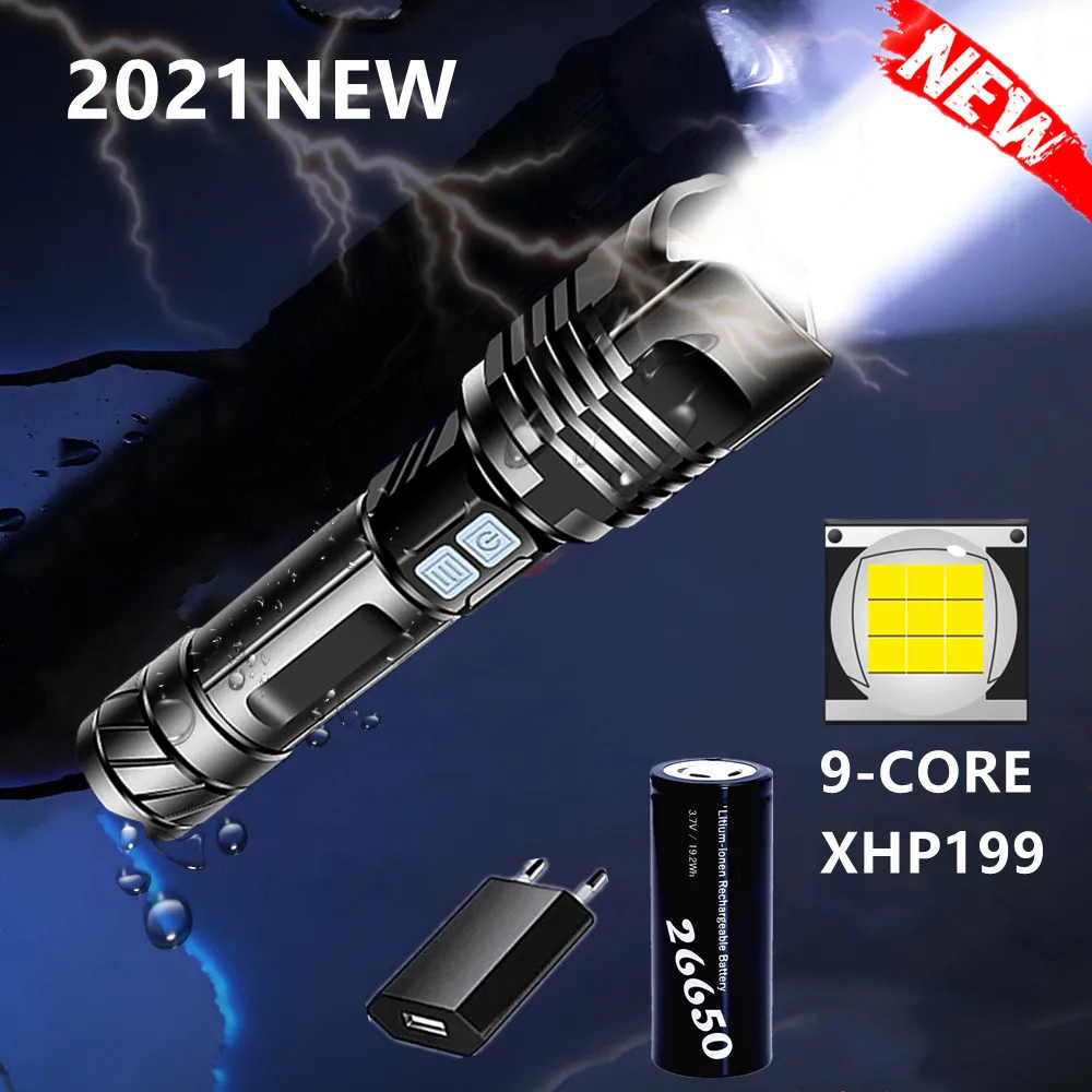 Супер яркий Xhp199 мощная светодиодная вспышка светильник фонарь Xhp90 светодиодный