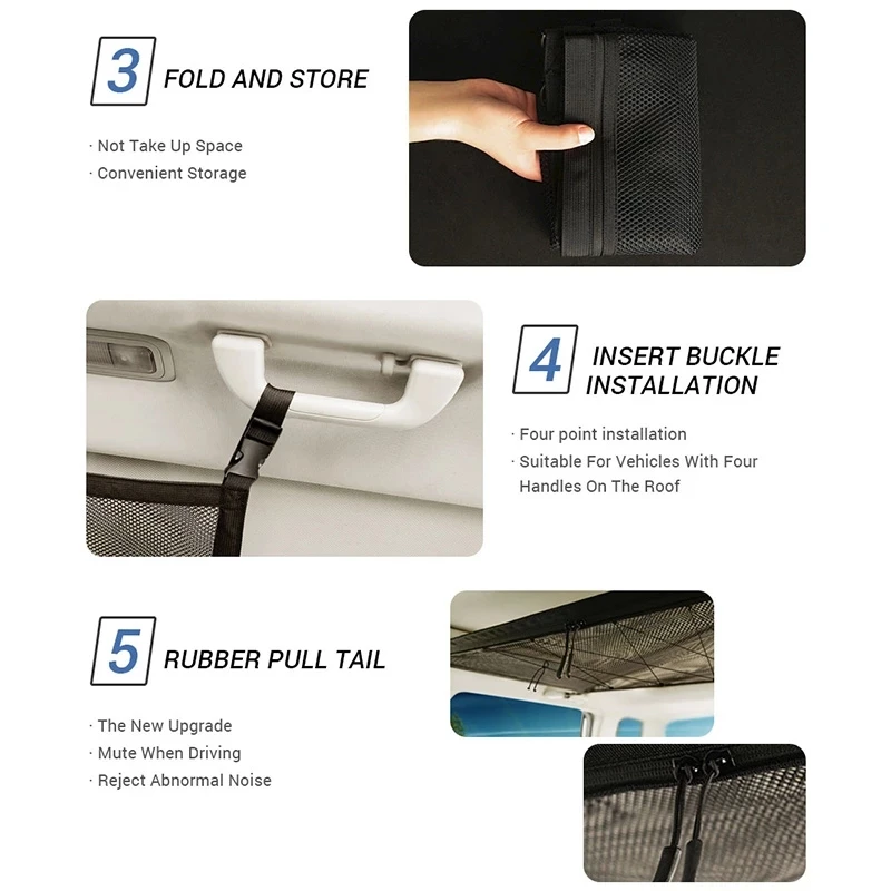 Карманная сетка для хранения на потолок автомобиля портативный Внутренний