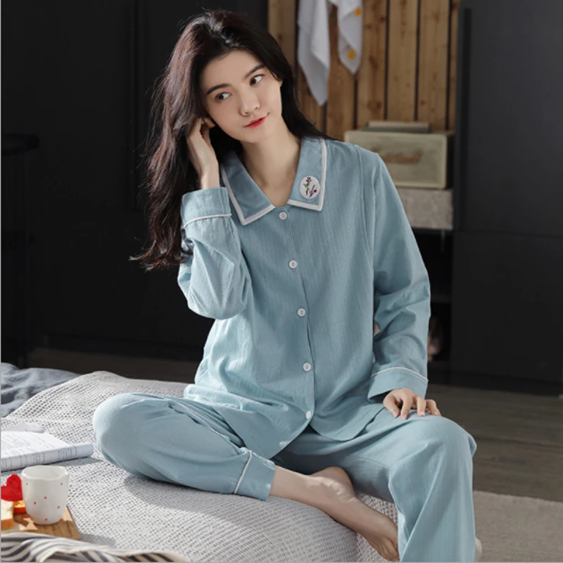 Women Pregnancy Pajamas Maternity Long Sleeve Cotton Sleepwear Pregnant Clothes Sets Pregnancy Nightgown Drop shipping