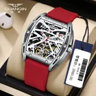 2021 Новинка GUANQIN дизайн Турбийон мужские механические наручные часы Скелет Роскошные автоматические часы для мужчин сапфировые Кристальные часы