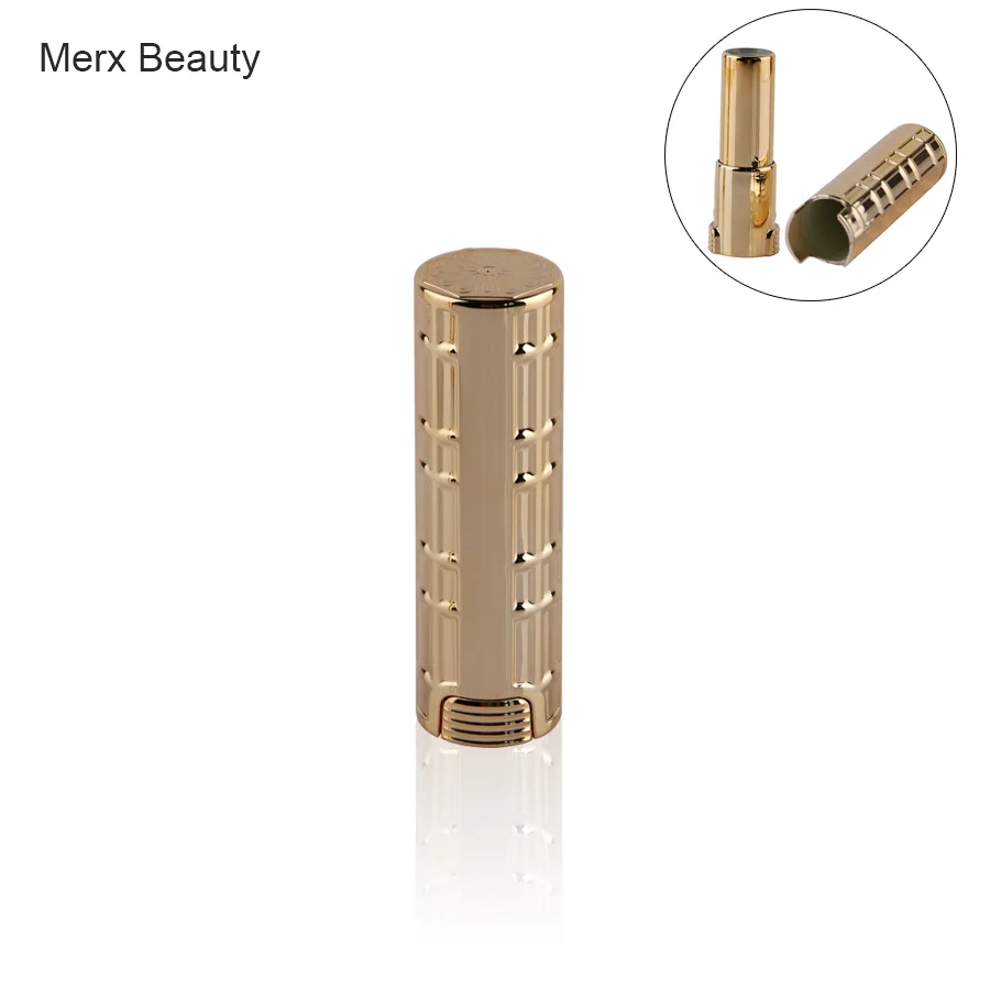 

Wholesale Plastic Gold Lipstick Tube Empty Round Lip Balm Container Liptick Cas DIY Cosmetic Packing Container Merx Beauty