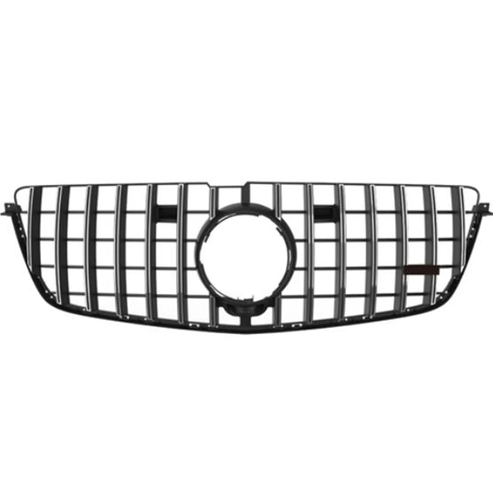 

Car Grill Front Grille For Mercedes-Benz GL X166 2013-2015 Sport GT Silver GL500 GL550 GL63 With Camera Upper Bumper Hood Mesh