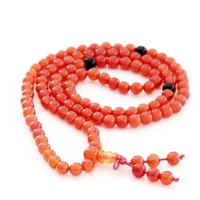 6mm 108 red agate beads bracelet yoga chakas healing cuff natural sutra wristband monk handmade buddhism