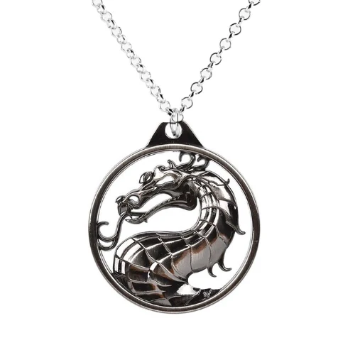 Mortal Kombat, ожерелье, игра, ювелирное изделие, кулон в виде дракона, ожерелье, модная цепочка, металлическая подвеска, чокер-колье - Окраска металла: gun black
