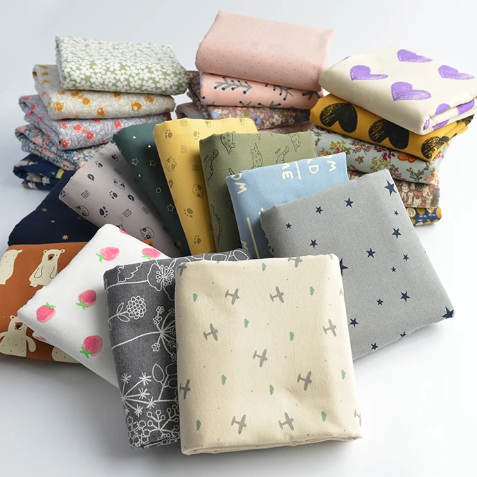 

140x50cm autumn and winter fabric cartoon christmas flower pure cotton Brushed cloth flannelette making clothes 210g/m