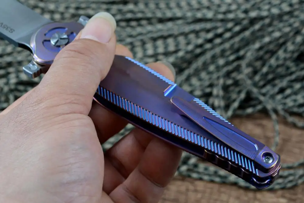 Y-START Новый Ножи S35VN лезвия шариковый подшипник шайба Титан с титановой ручкой