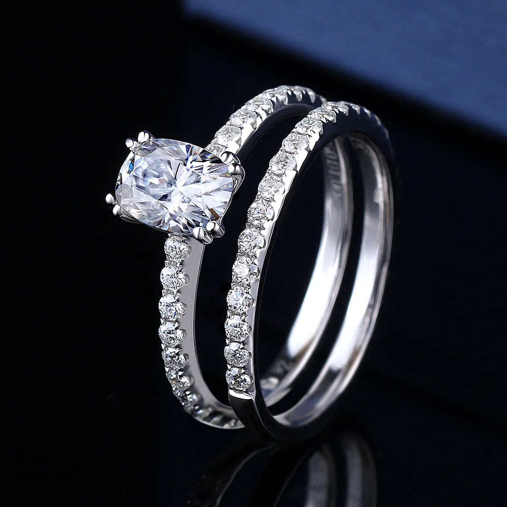 Свадебное кольцо с муассанитом белое золото 14 к 1 6 5 мм|Кольца| |