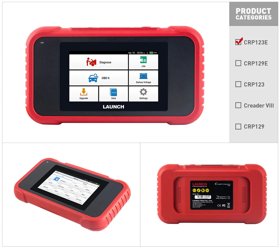 Launch X431 CRP129E CRP129 CRP123E CRP123 OBD2 диагностический сканер для ENG/AT/ABS/SRS Многоязычное бесплатное обновление онлайн