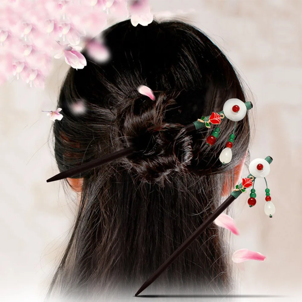 

Женская винтажная деревянная вилка для волос ручной работы, простая закрученная заколка Hanfu, инструменты, диск, аксессуары для волос