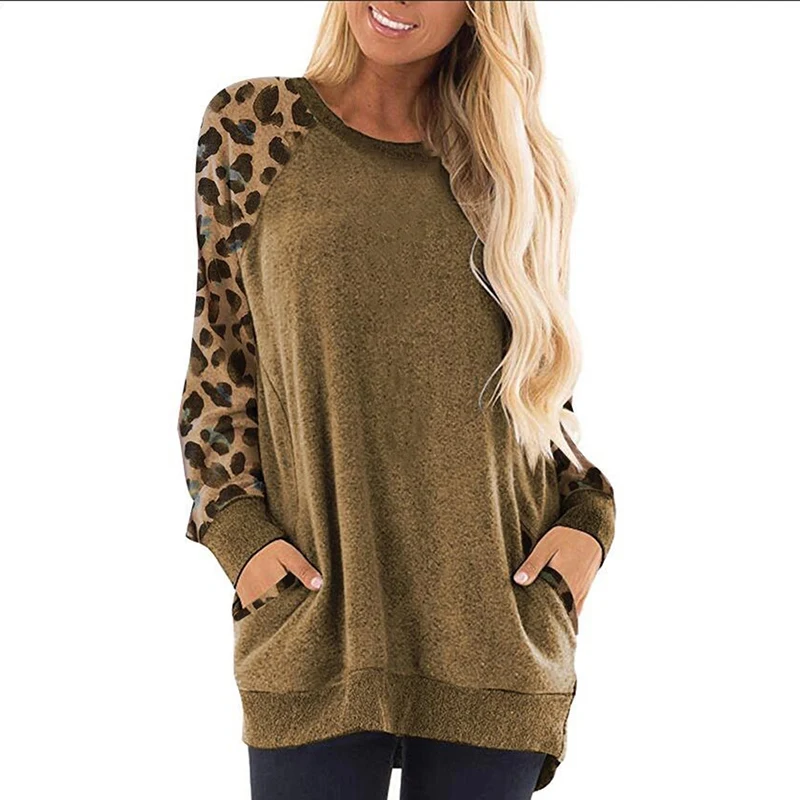 

Women Sweatshirts Sexy Winter Leopard Printed Long Sleeve Casual Fashion Streetwear Pullovers Tops Ladies Femme top