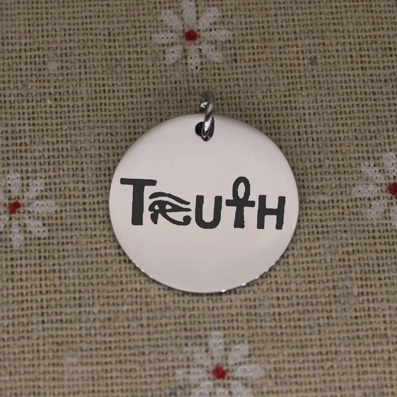 Очаровательыне нержавеющие истина Кулон Шарм лазерный гравированный логотип