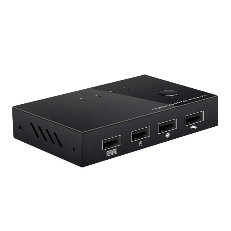 USB KVM переключатель коробка 4 порта 2 0 коммутатор офисный ПК разделяющий сплиттер
